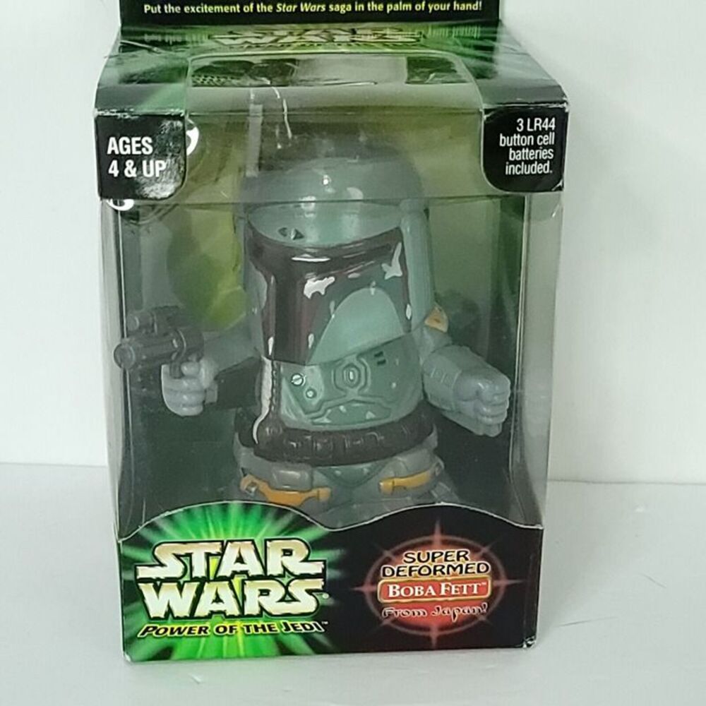 Star Wars Power of the Jedi Super Deformed Boba Fett Action Figure Sounds Light